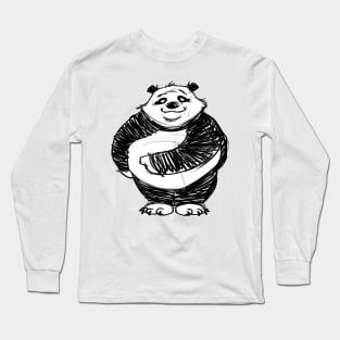 Panda Sketchy Drawing Long Sleeve T-Shirt